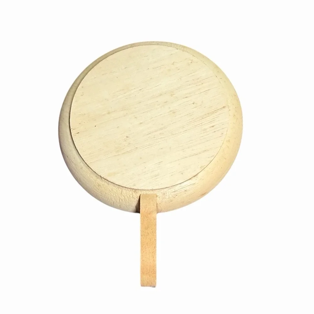 Wooden Chamberstick Candle‎ Holder with Finger Loop UNFINISHED WOOD